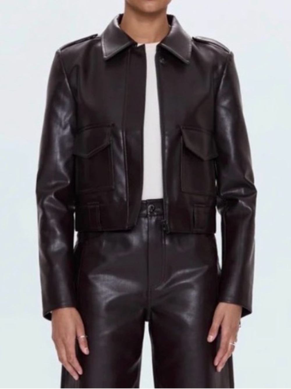 ❄️ NWT Pistola Bex Faux Leather Jacket French Roast Sz L